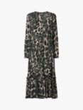 Lollys Laundry Anastacia Long Sleeve Midi Dress, Brown/Multi, Green/Multi