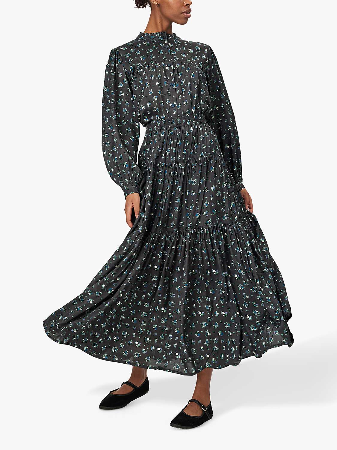 Buy Lollys Laundry Nee 3/4 Sleeve Maxi Dress, Washed Black Online at johnlewis.com