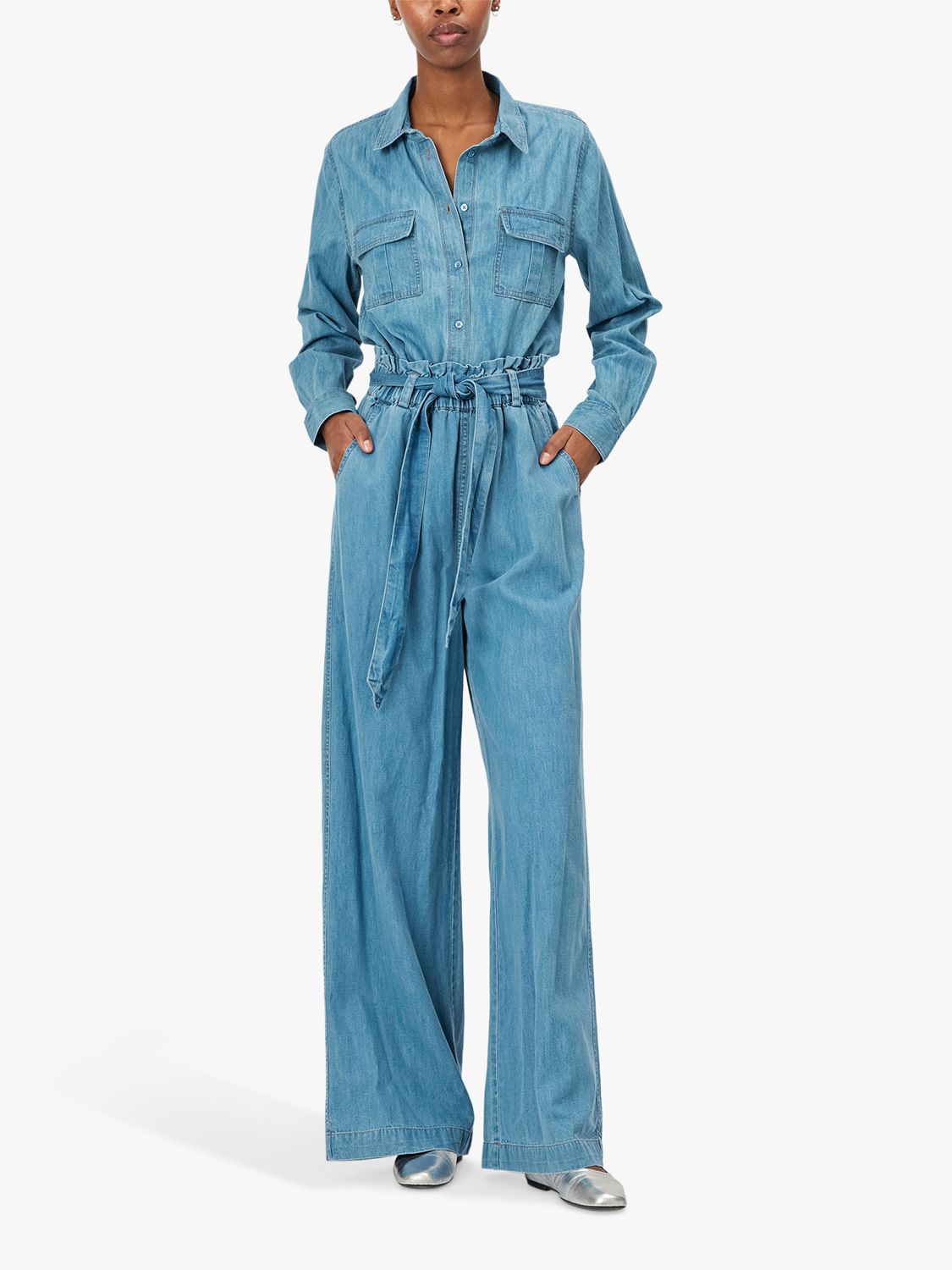 Lollys Laundry Vicky Wide Leg Trousers, Light Blue