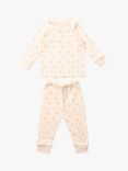 Little Green Radicals Baby Organic Cotton Floral Pyjama Set, Neutral/Multi
