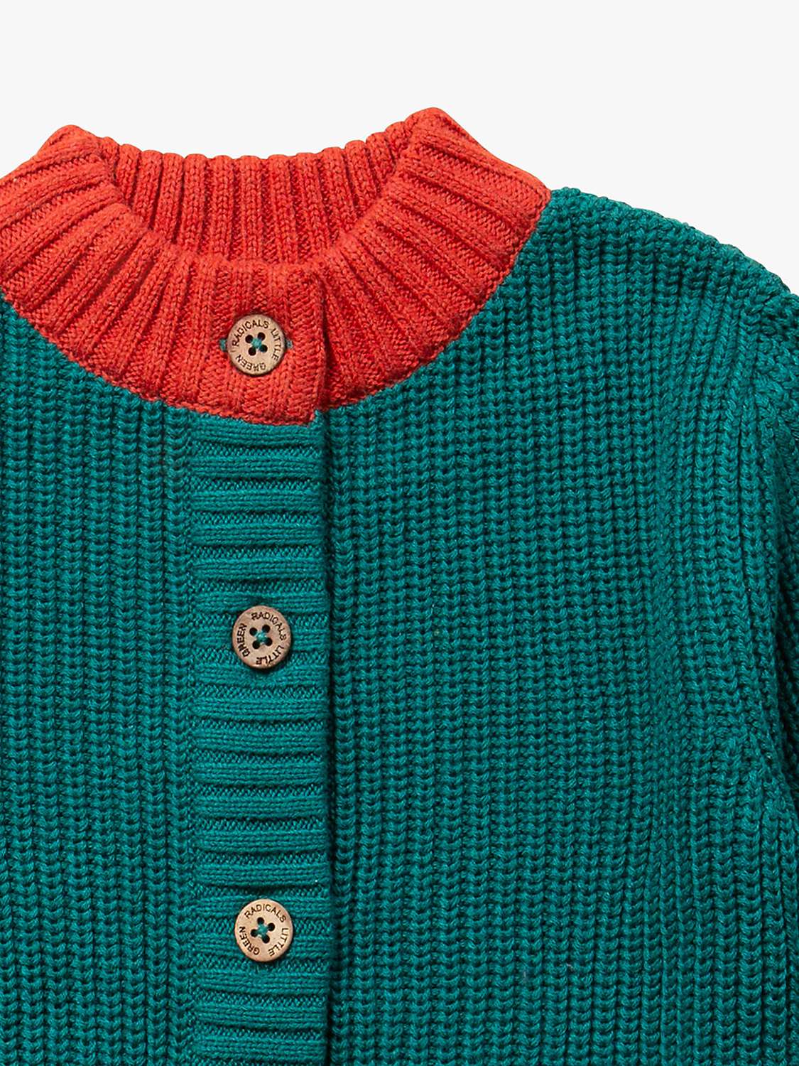 Buy Little Green Radicals Kids' From One To Another Snuggly Knitted Cardigan, Everglade Online at johnlewis.com