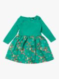 Little Green Radicals Kids' Forest Walk Long Sleeve Dress, Turquoise