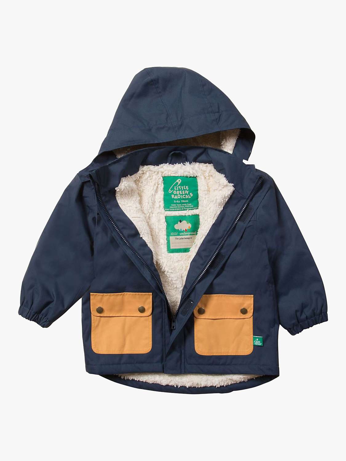 Buy Little Green Radicals Kids' Waterproof Lined Hooded Winter Coat, Navy Online at johnlewis.com