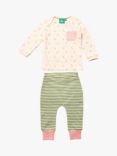 Little Green Radicals Baby Organic Cotton Floral Top and Stripe Leggings Set, Multi