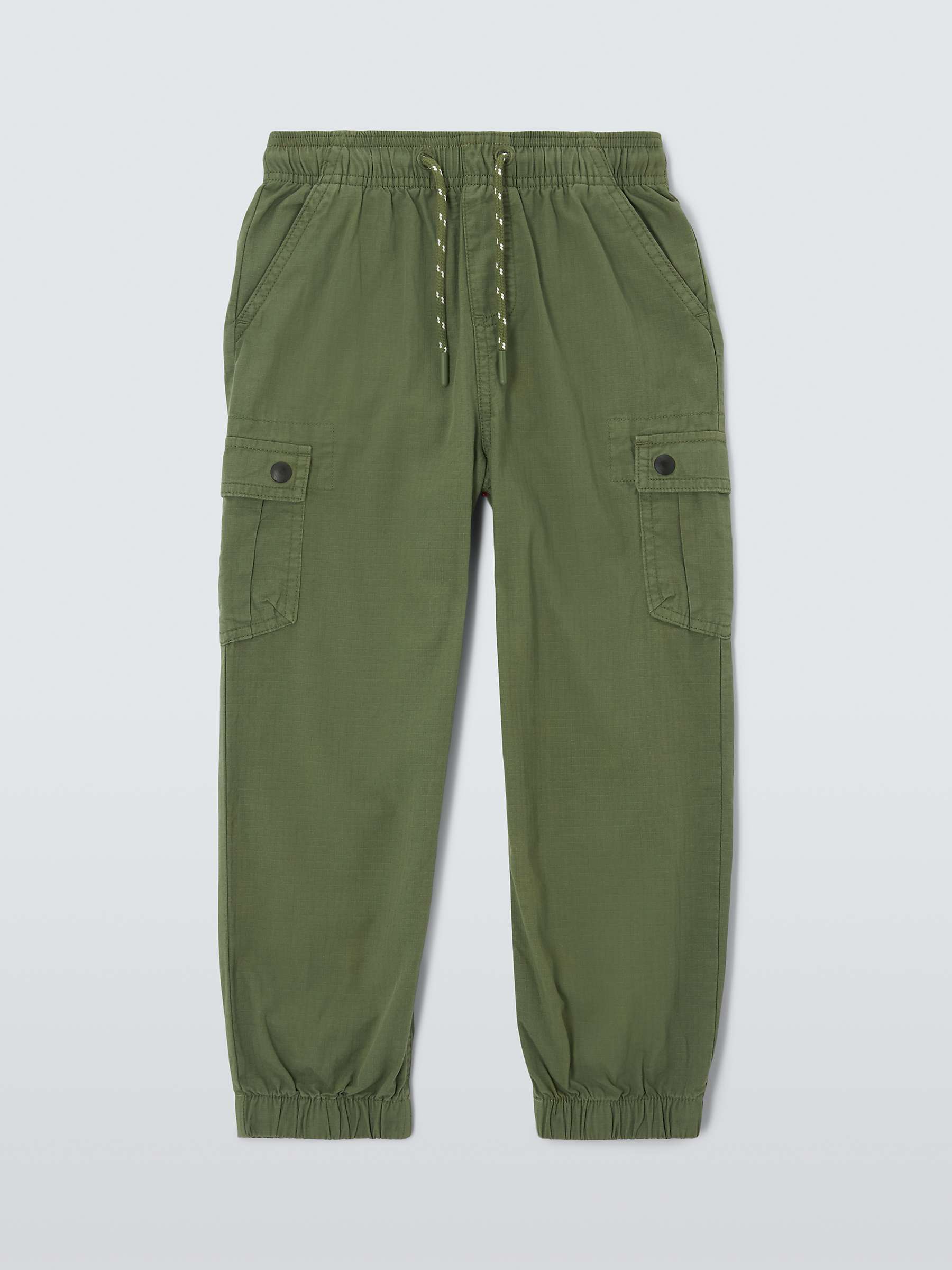 Buy John Lewis Kids' Cuffed Cargo Ripstop Trousers, Khaki Online at johnlewis.com