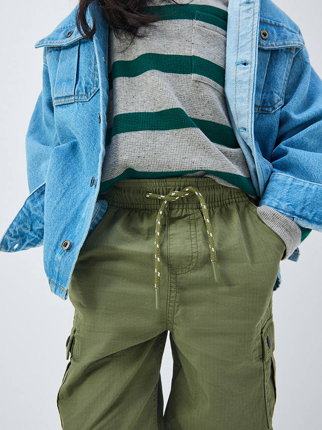 John Lewis Kids' Cuffed Cargo Ripstop Trousers, Khaki