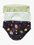 Little Green Radicals Kids' Outer Space Organic Cotton Unisex Pants, Pack of 3, Multi