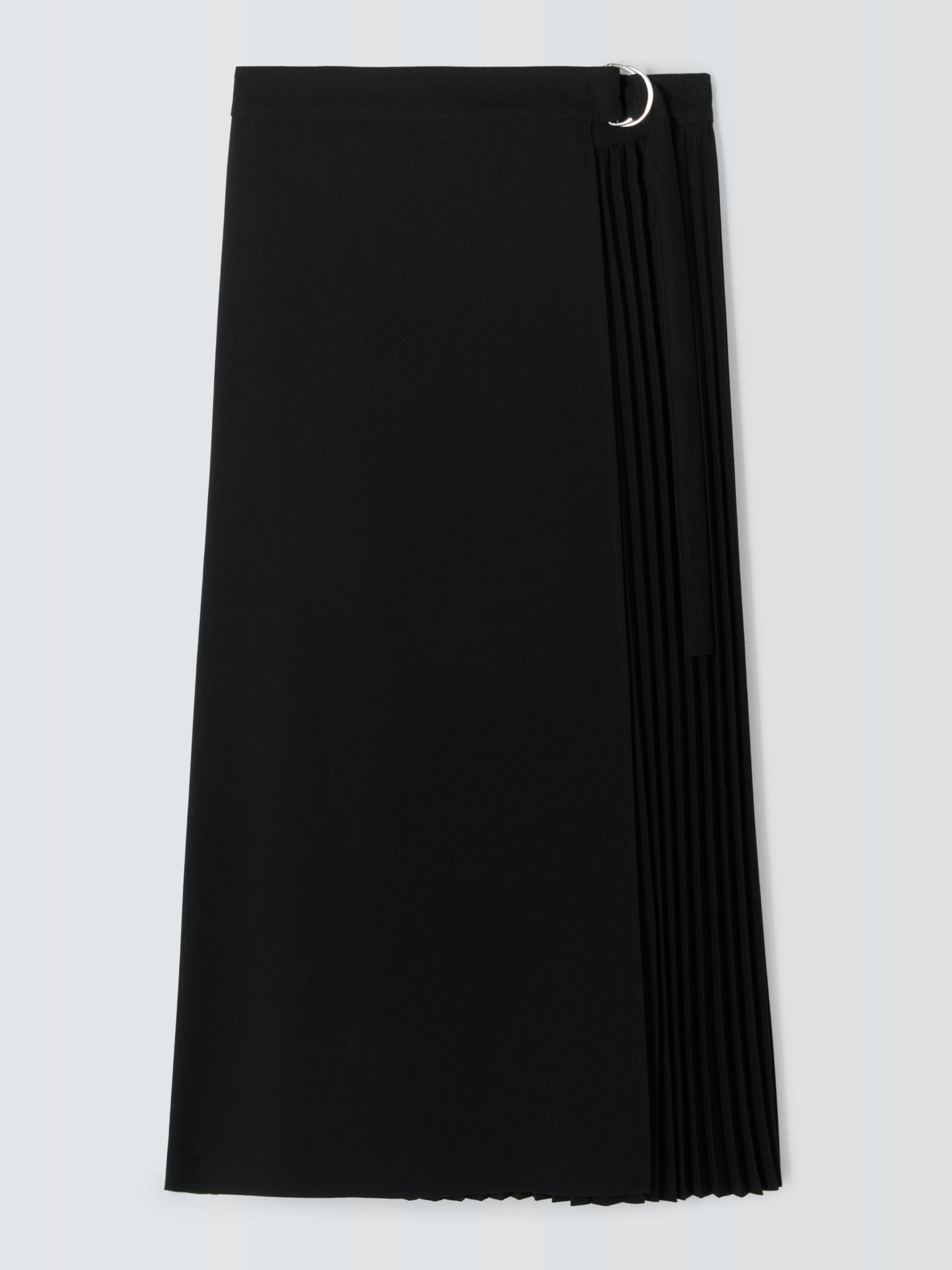 Buy John Lewis Woven Pleated Midi Skirt, Black Online at johnlewis.com
