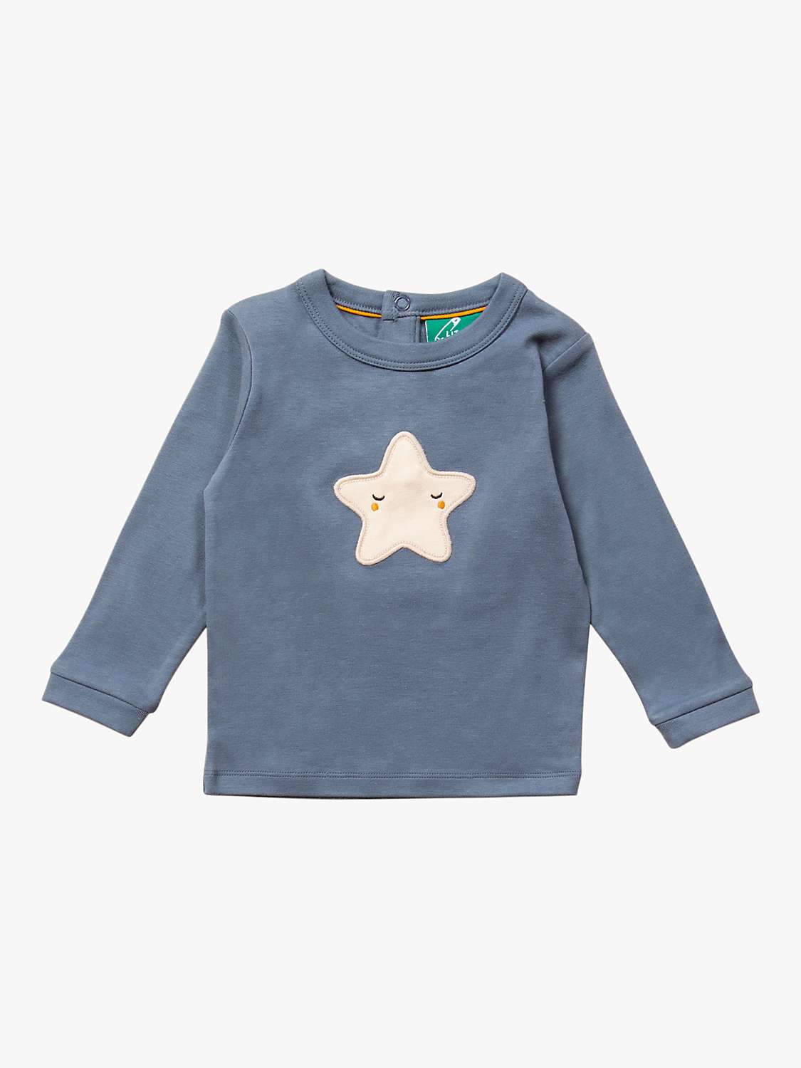 Buy Little Green Radicals Baby Shooting Star Applique Long Sleeve T-Shirt, Blue Online at johnlewis.com