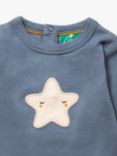 Little Green Radicals Baby Shooting Star Applique Long Sleeve T-Shirt, Blue