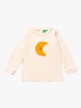 Little Green Radicals Baby Over The Moon Applique Long Sleeve T-Shirt, Cream