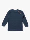 Little Green Radicals Baby Organic Cotton Waffle Top, Navy