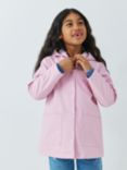 John Lewis Kids' Plain Pocket Shower Resistant Hooded Mac, Pink