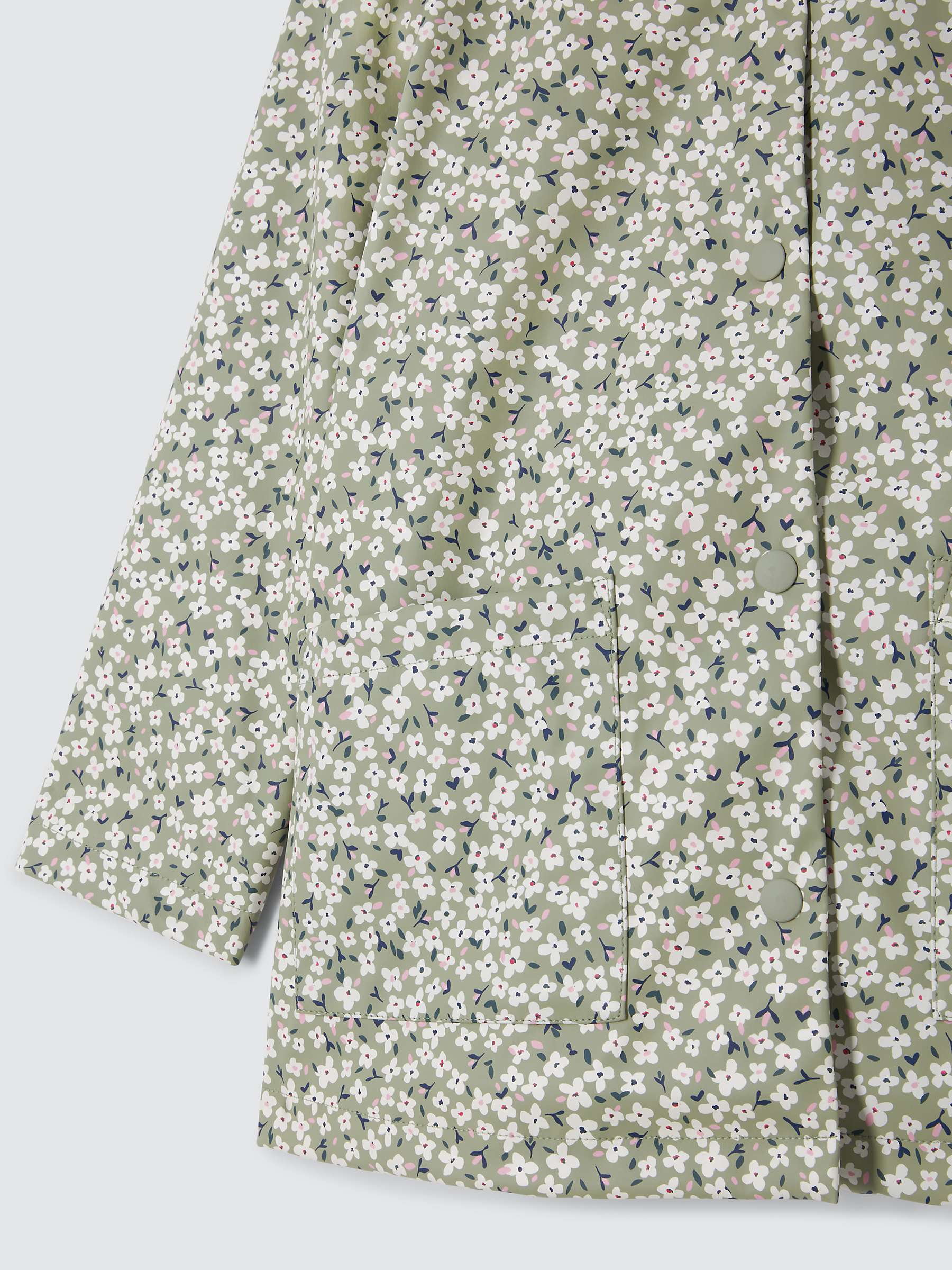Buy John Lewis Kids' Floral Print Shower Resistant Hooded Mac, Green/Multi Online at johnlewis.com