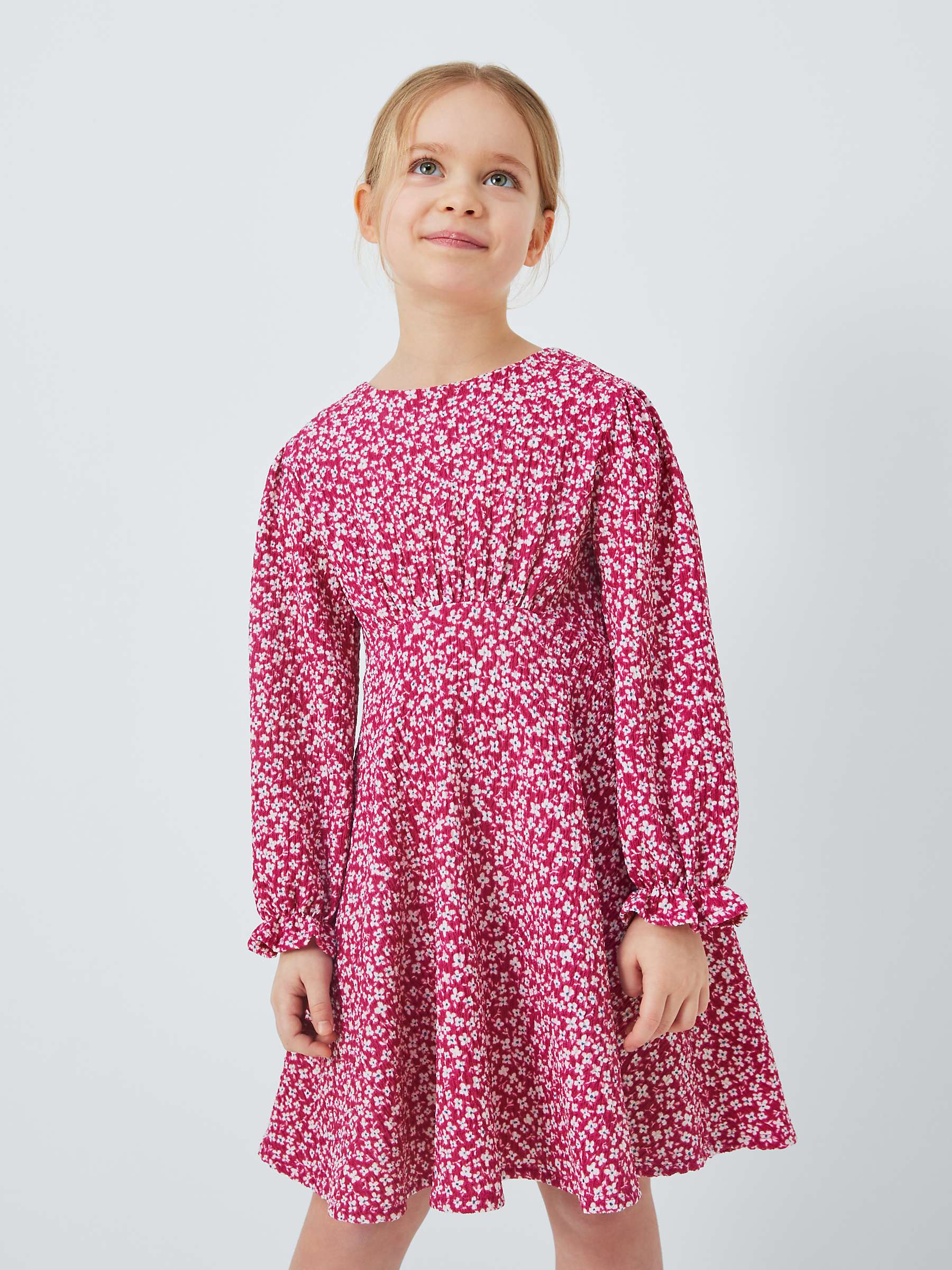 Buy John Lewis Kids' Crinkle Jersey Floral Dress Online at johnlewis.com