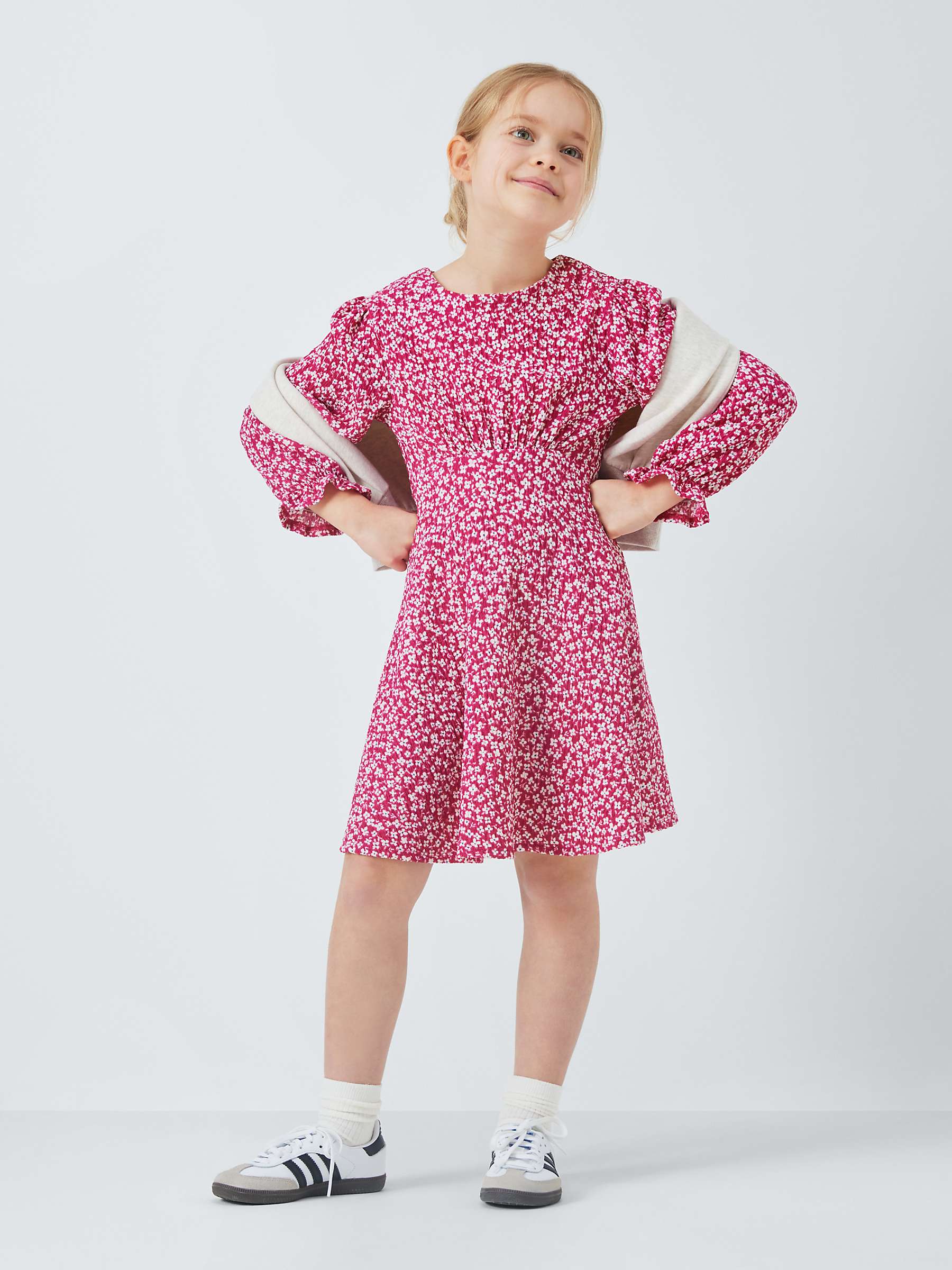 Buy John Lewis Kids' Crinkle Jersey Floral Dress Online at johnlewis.com