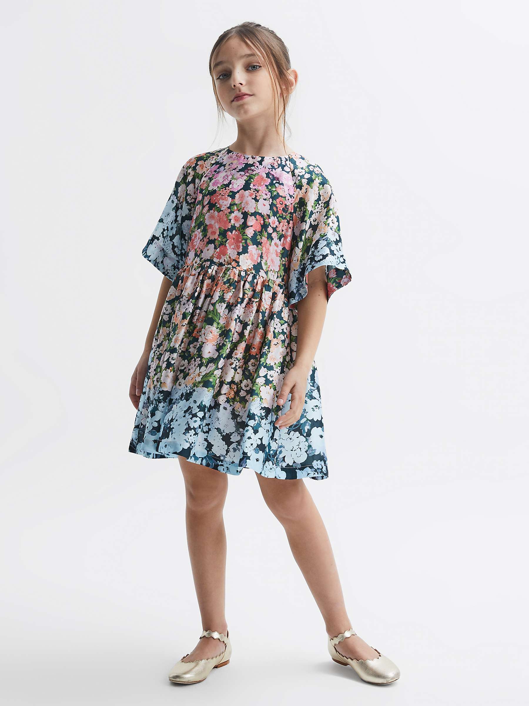 Reiss Kids' Marnie Florala Dress, Multi at John Lewis & Partners