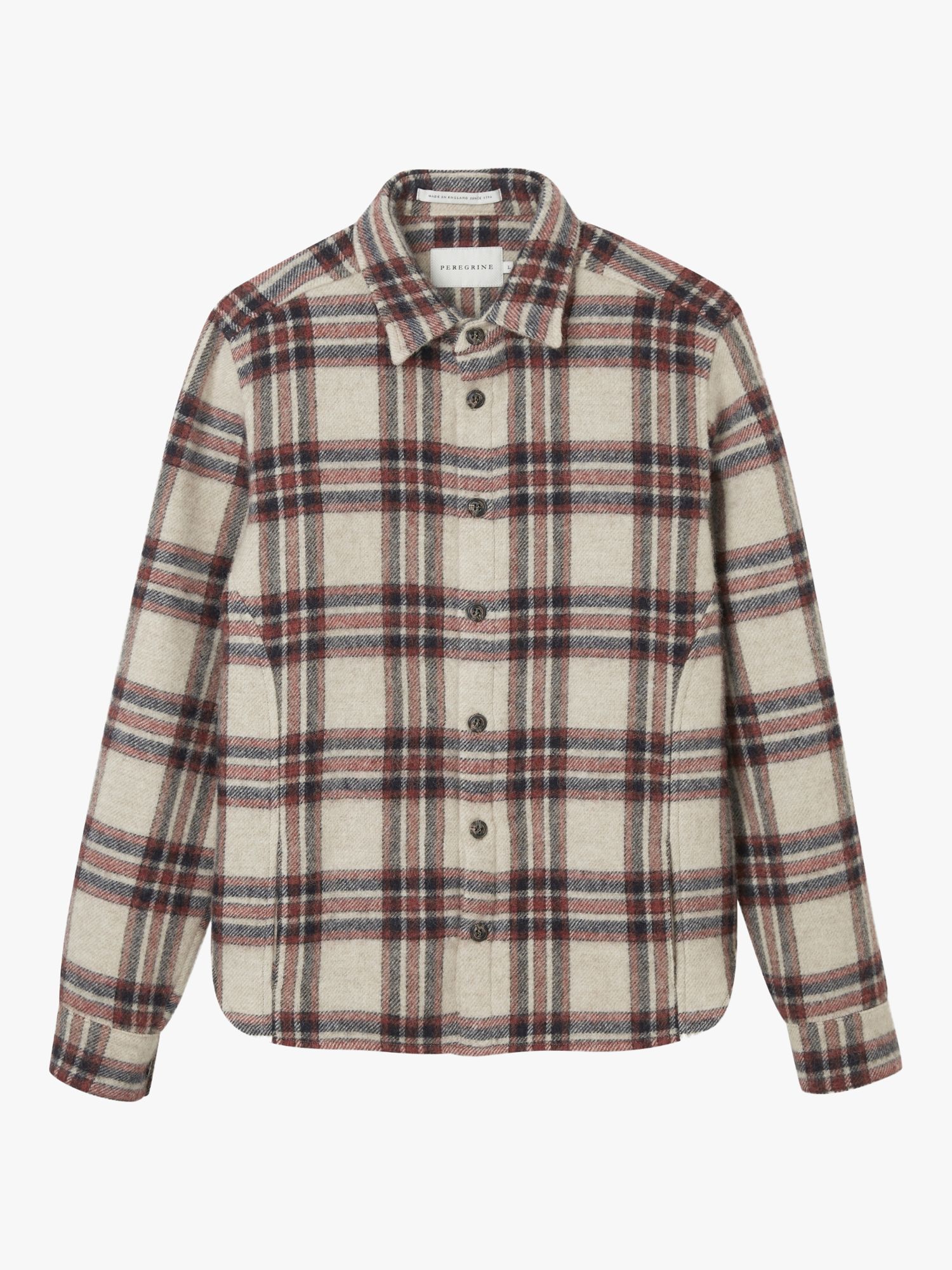 Peregrine Long Sleeve Wool Overshirt, Multi at John Lewis & Partners