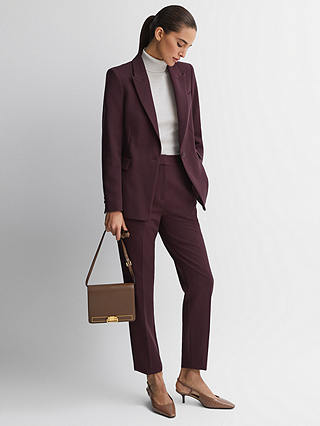 Reiss Gabi Tailored Single Breasted Suit Blazer, Berry