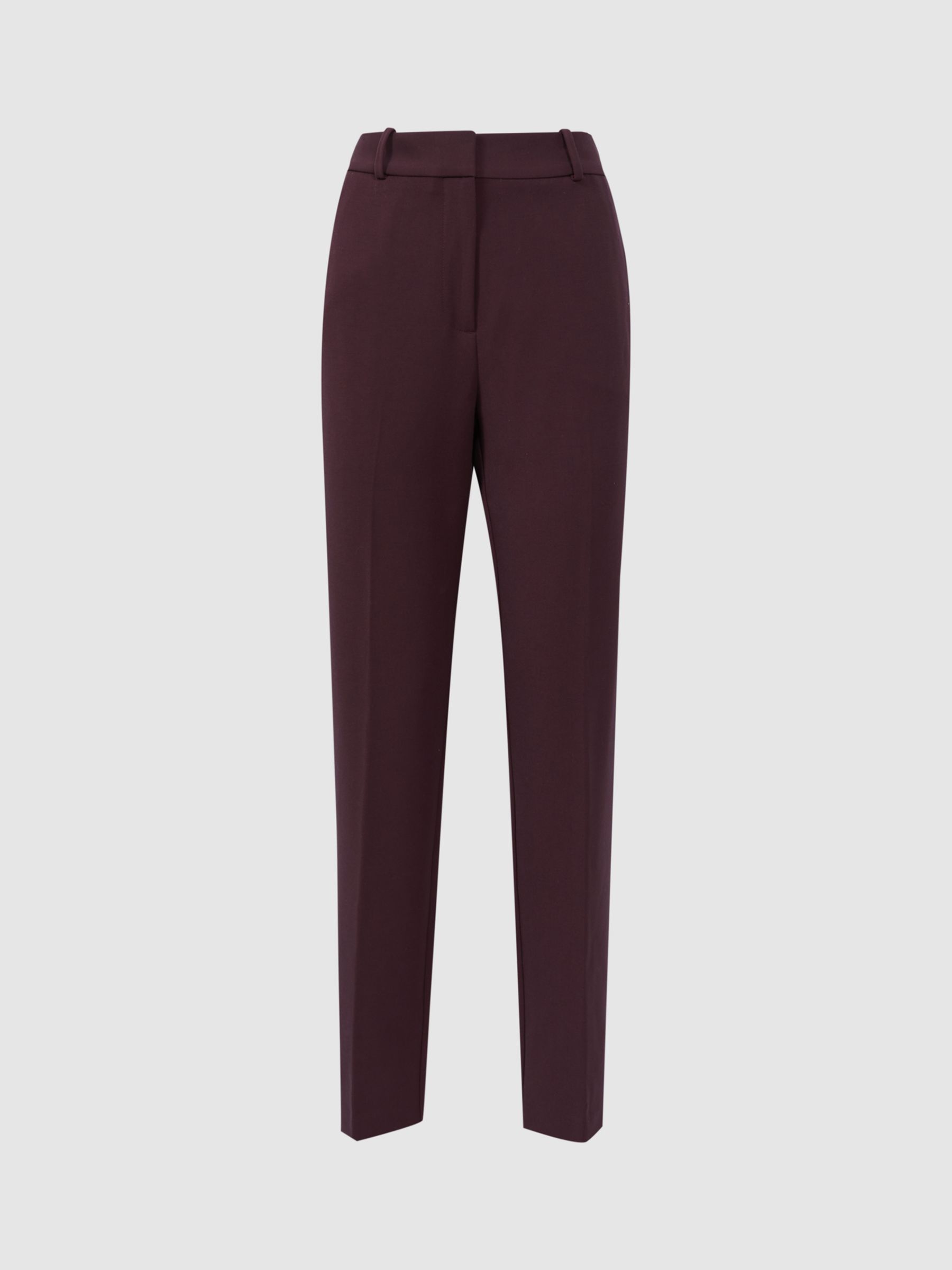 Reiss Gabi Slim Fit Tailored Suit Trousers, Berry, 12