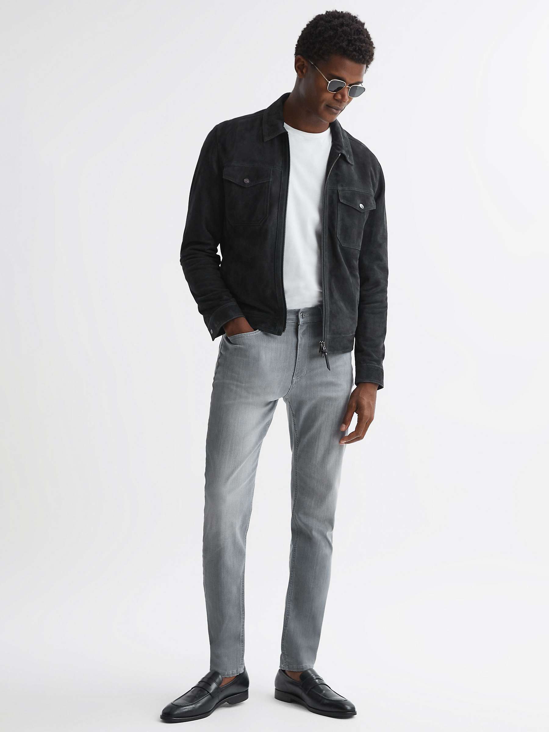 Buy Reiss Harry Slim Jeans, Grey Online at johnlewis.com