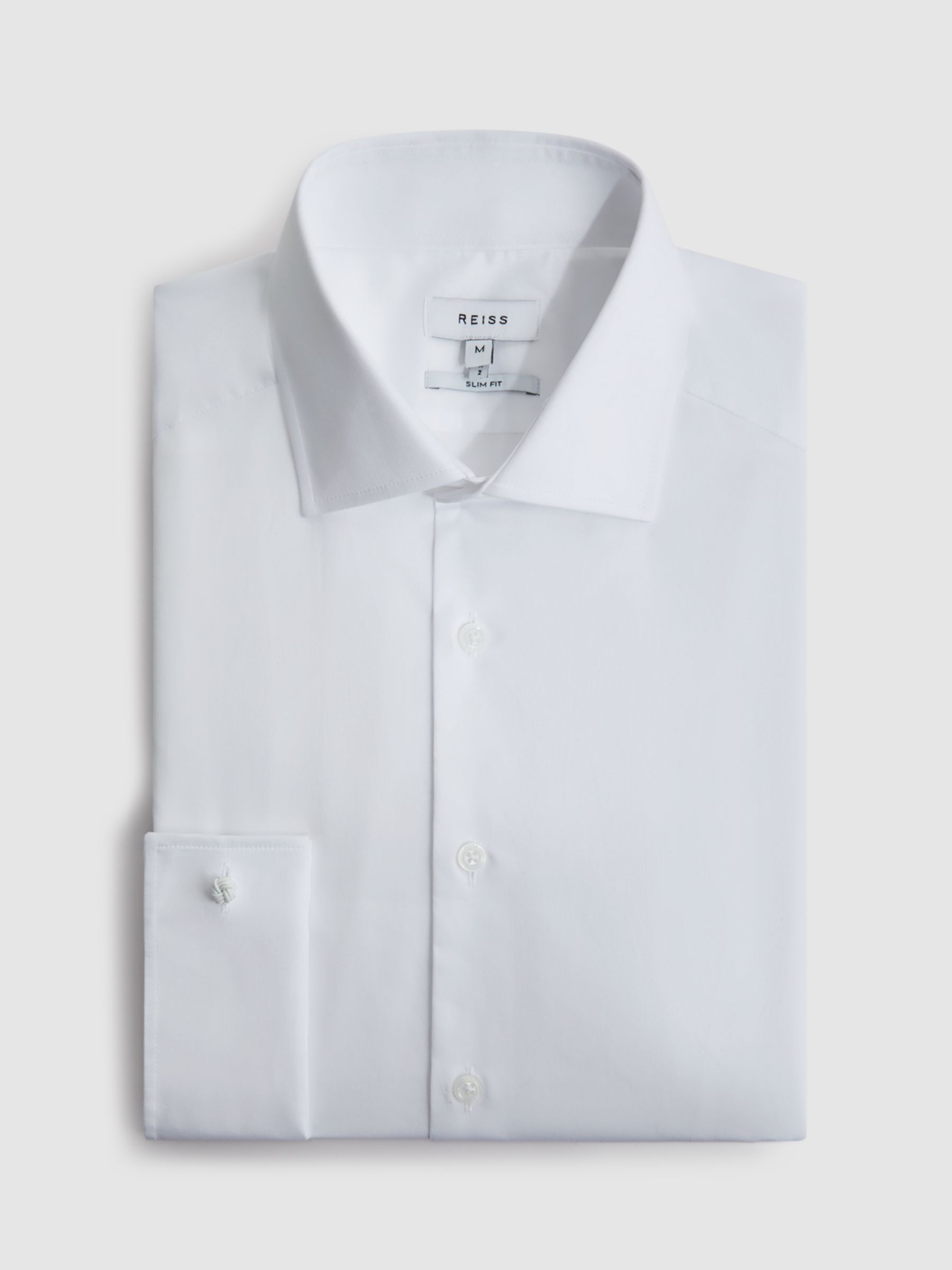 Buy Reiss Premote Long Sleeve Double Cuff Shirt, White Online at johnlewis.com