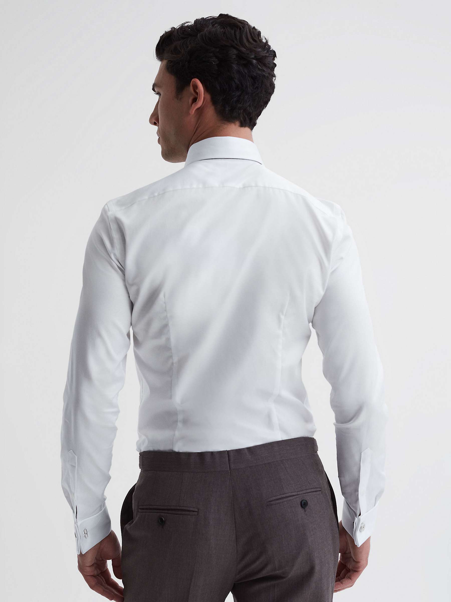 Buy Reiss Premote Long Sleeve Double Cuff Shirt, White Online at johnlewis.com