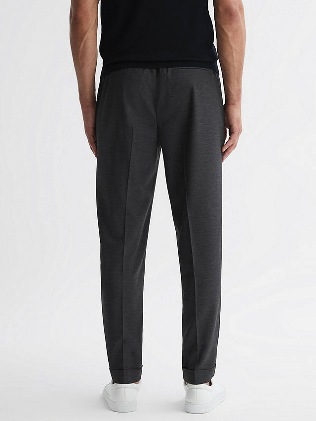 Reiss Brighton Pleated Relaxed Trousers, Charcoal