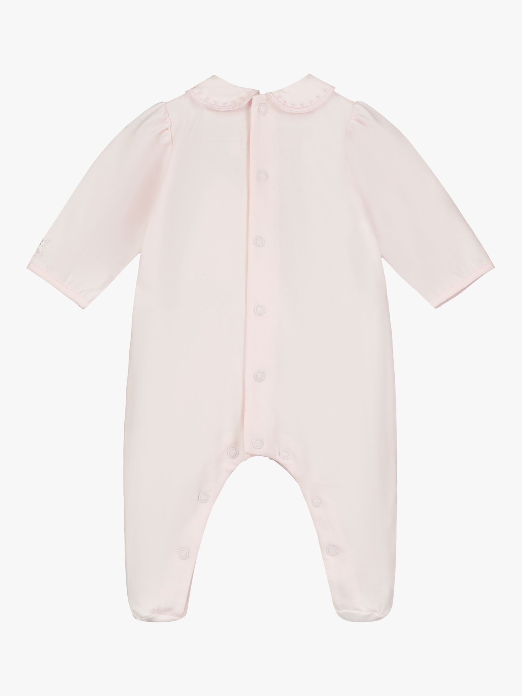 Buy Emile et Rose Baby Fleur Frill Sleepsuit, Pale Pink Online at johnlewis.com