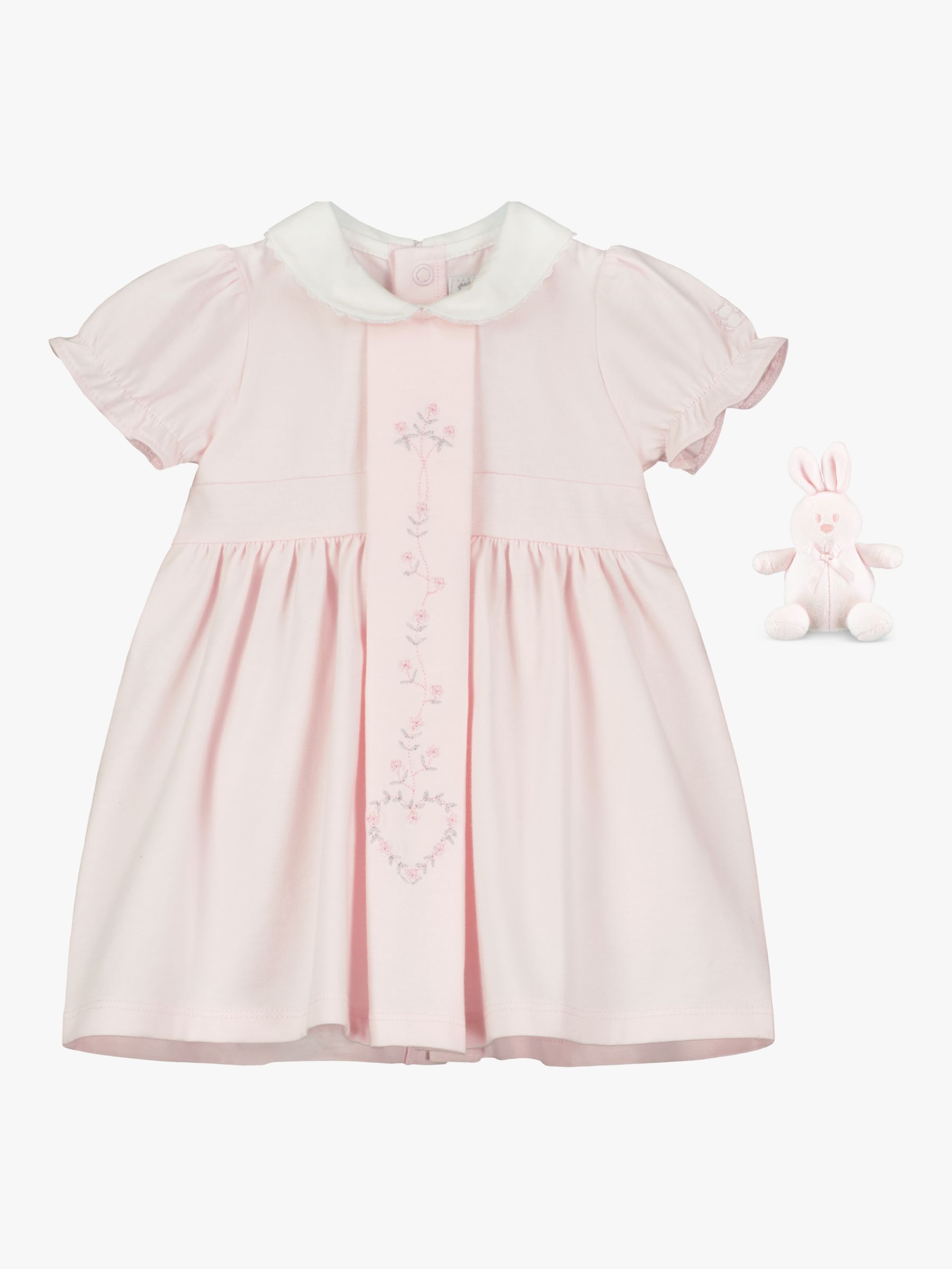 Buy Emile et Rose Baby Flora Floral Embroided Dress, Pale Pink Online at johnlewis.com