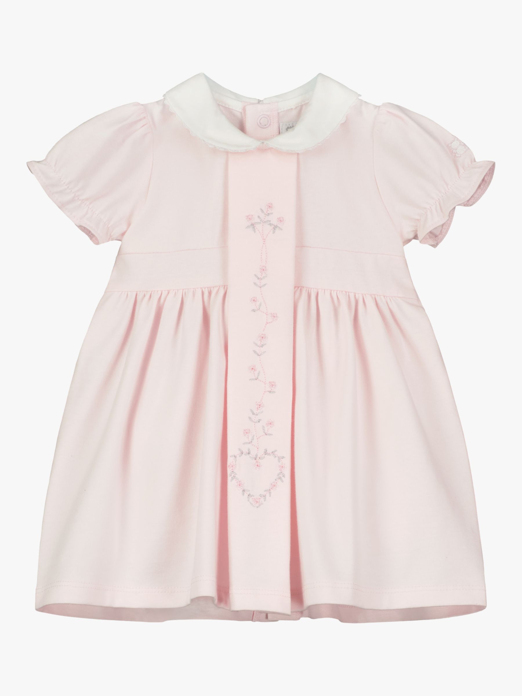 Buy Emile et Rose Baby Flora Floral Embroided Dress, Pale Pink Online at johnlewis.com