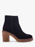 Moda in Pelle Casero Suede Block Heel Boots, Black
