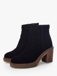 Moda in Pelle Casero Suede Block Heel Boots, Black, Black