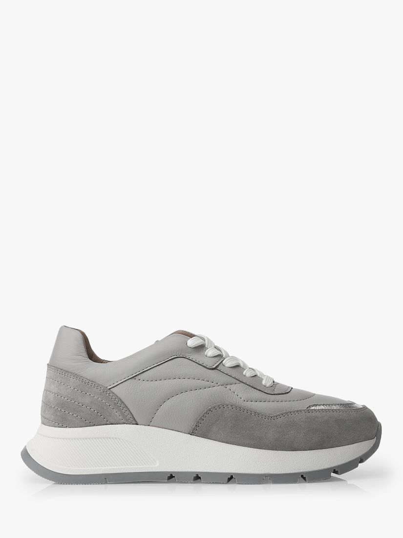 Moda in Pelle Shoon Adaggio Leather Trainers, Grey at John Lewis & Partners
