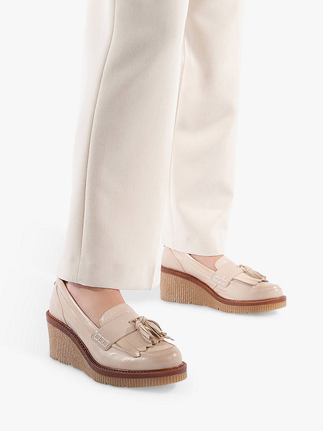 Moda in Pelle Gisela Leather Wedge Heel Loafers