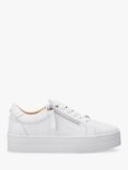 Moda in Pelle Abbiy Zip Detail Leather Trainers, Black