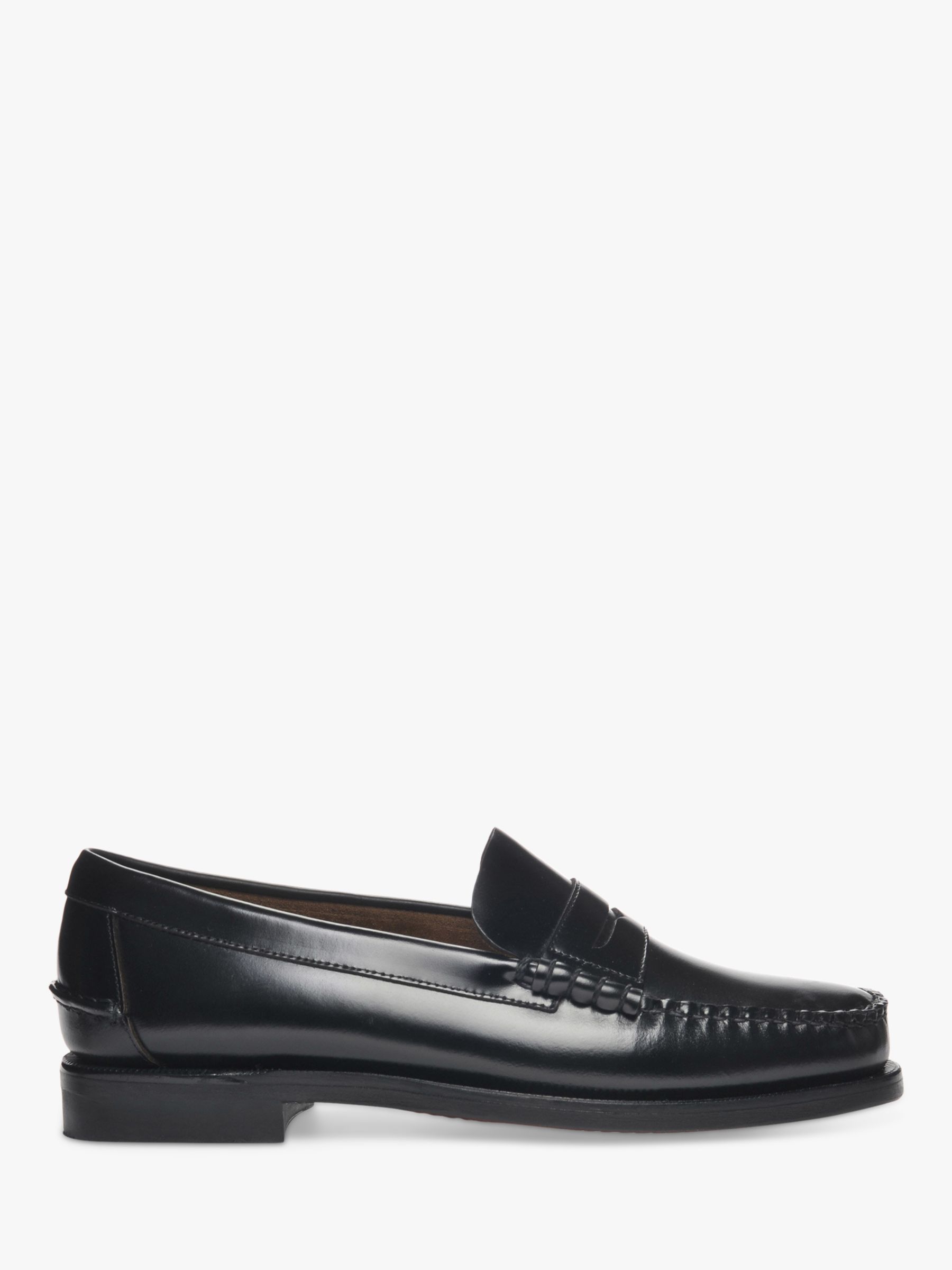 Sebago Classic Dan Leather Loafers, Black at John Lewis & Partners