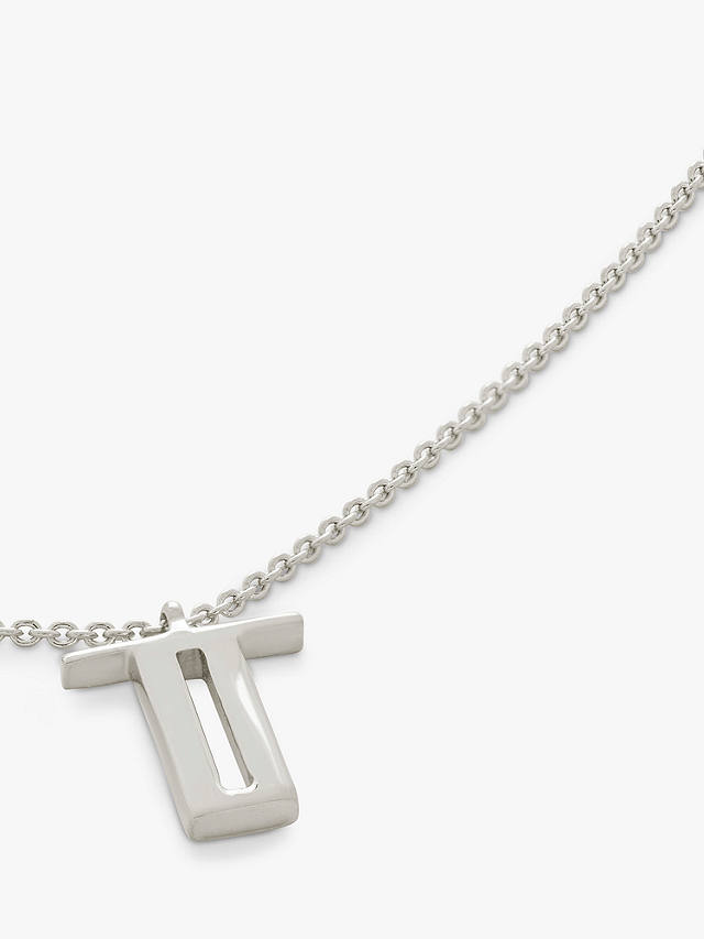 Monica Vinader Sterling Silver Initial Necklace, T