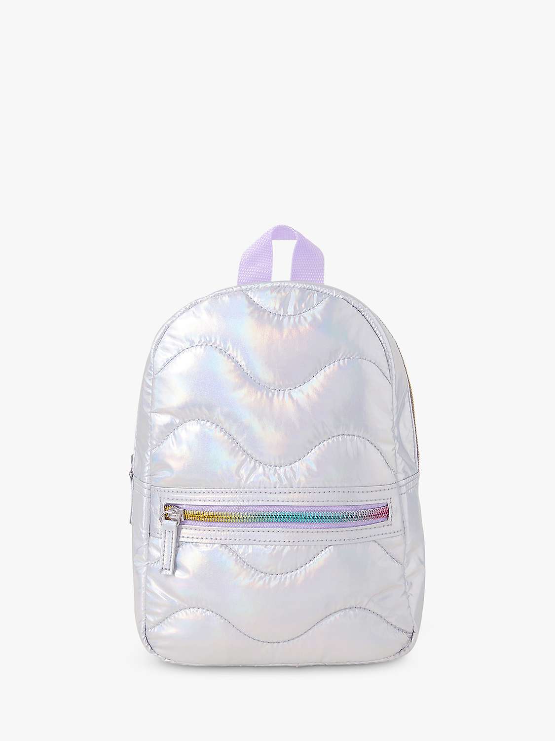 Buy Angels by Accessorize Kids' Iridescent Padded Backpack, Silver Online at johnlewis.com