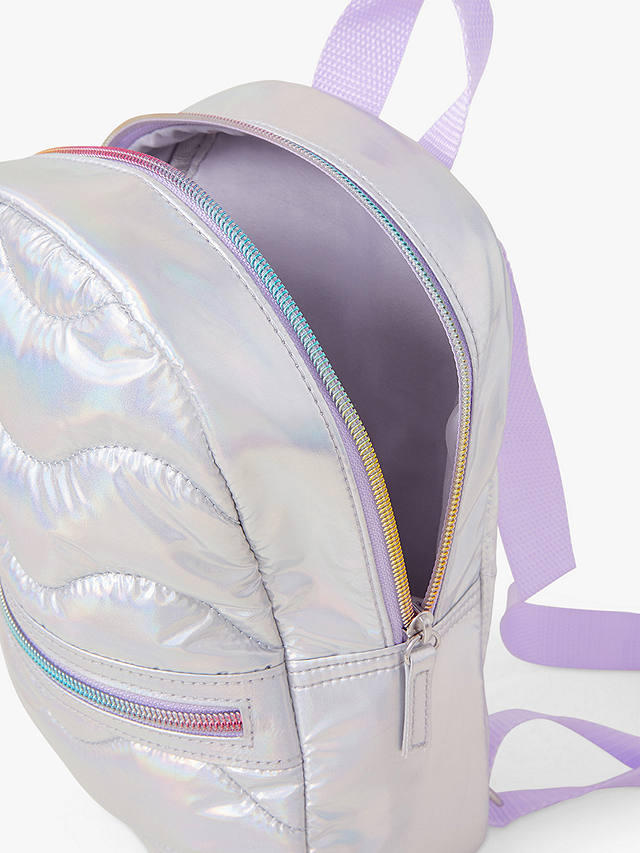 Angels by Accessorize Kids' Iridescent Padded Backpack, Silver