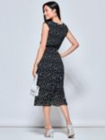Jolie Moi Haniya Spot Midi Chiffon Dress, Black