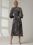 Jolie Moi Spot Print Crepe Wrap Midi Dress, Black/Multi