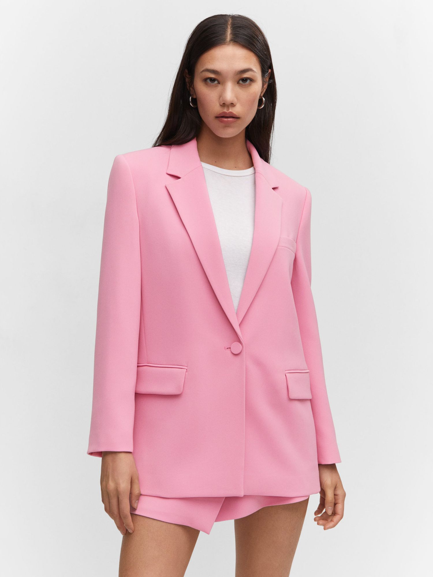Mango Hadid Oversized Blazer, Bright Pink at John Lewis & Partners