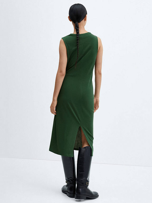 Mango Fertina Cotton Dress, Green at John Lewis & Partners