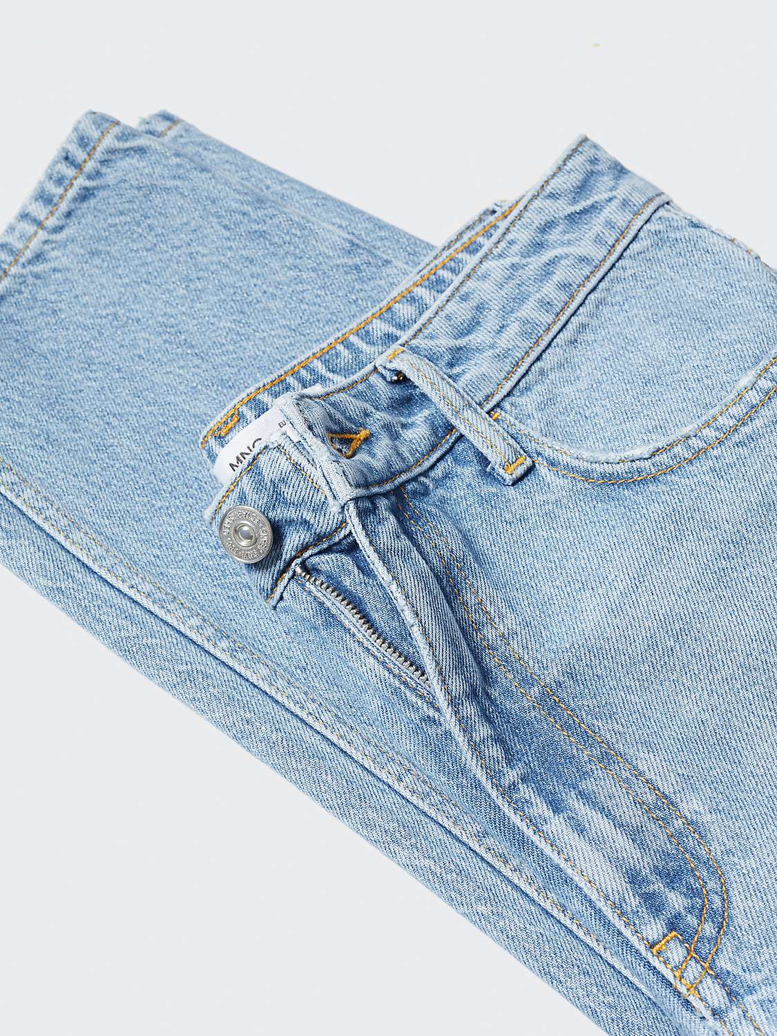 Mango Mom High Waist Jeans, Open Blue at John Lewis & Partners