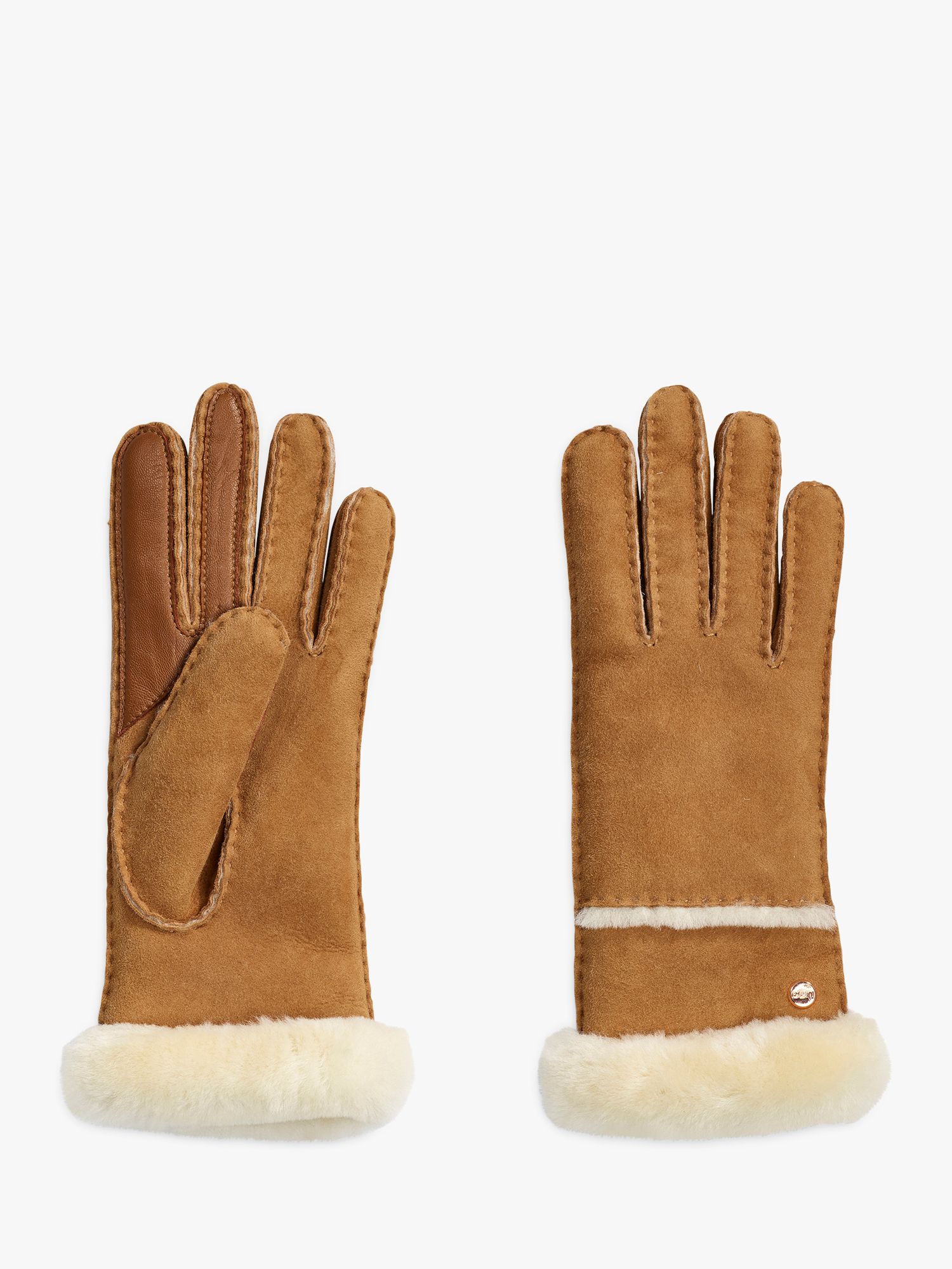 UGG Sheepskin Gloves, Chestnut at John Lewis & Partners