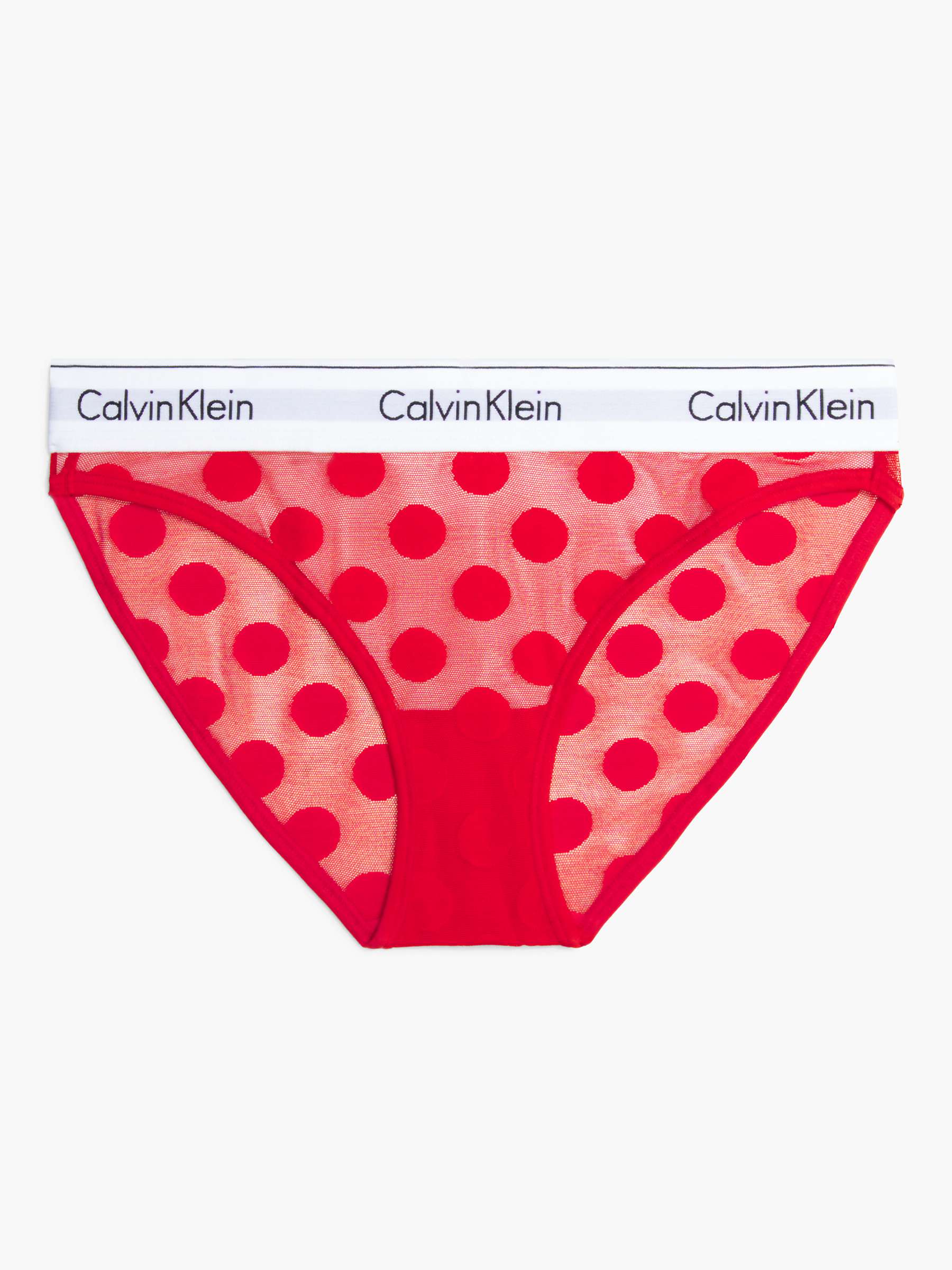 Buy Calvin Klein Modern Cotton Polka Dot Bikini Briefs, Rouge Online at johnlewis.com