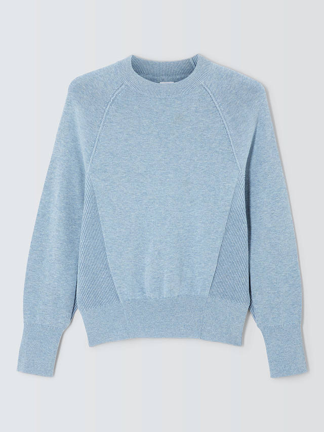 John Lewis Cotton Knitted Sweater, Denim Blue