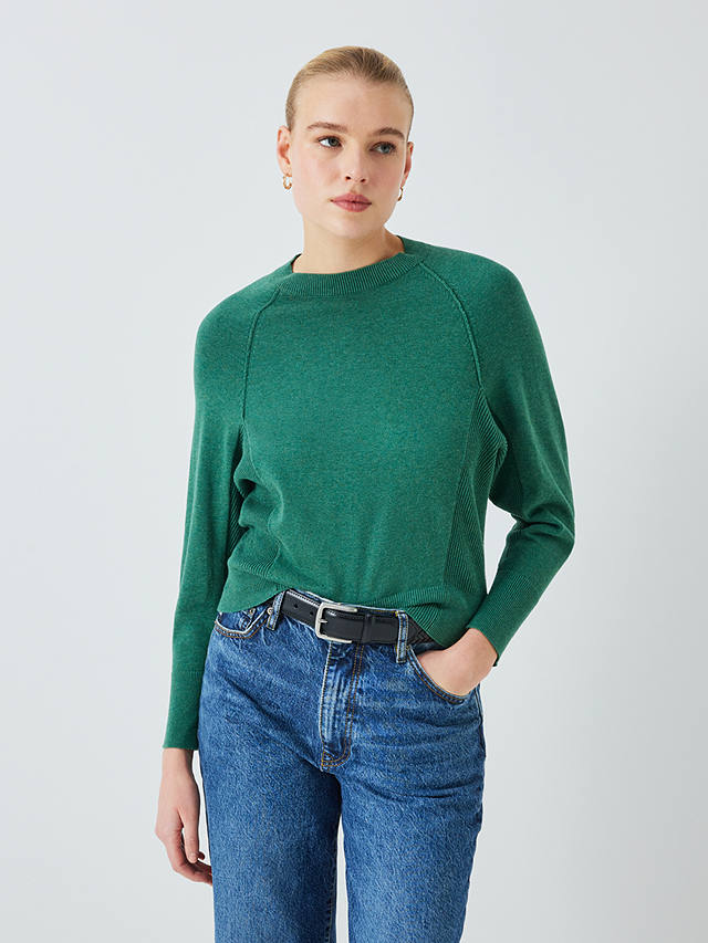 John Lewis Cotton Knitted Sweater, Smoke Pine