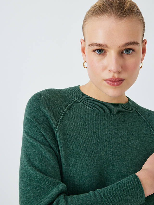 John Lewis Cotton Knitted Sweater, Smoke Pine